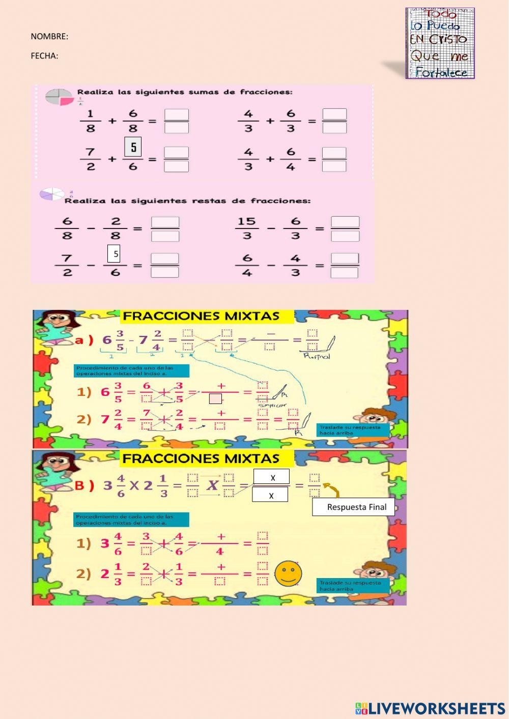 Operacioenes con FRACCIONES