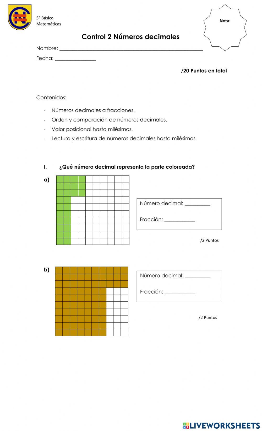 Control 2 números decimales
