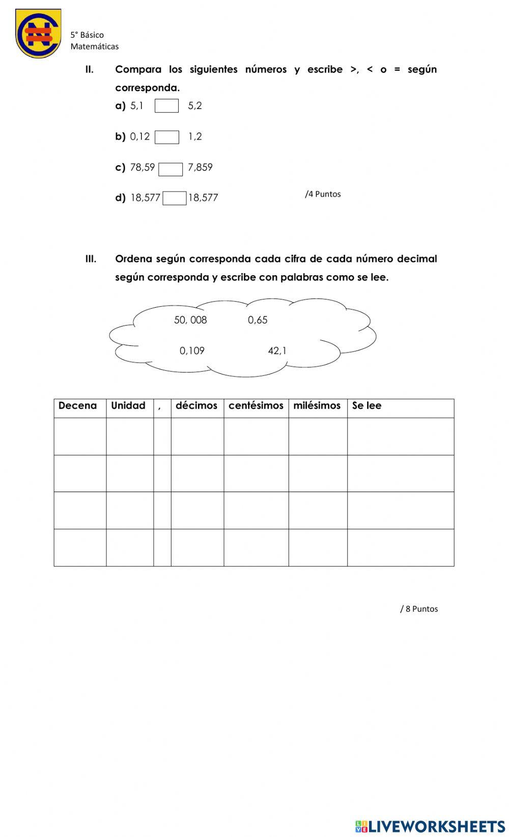 Control 2 números decimales