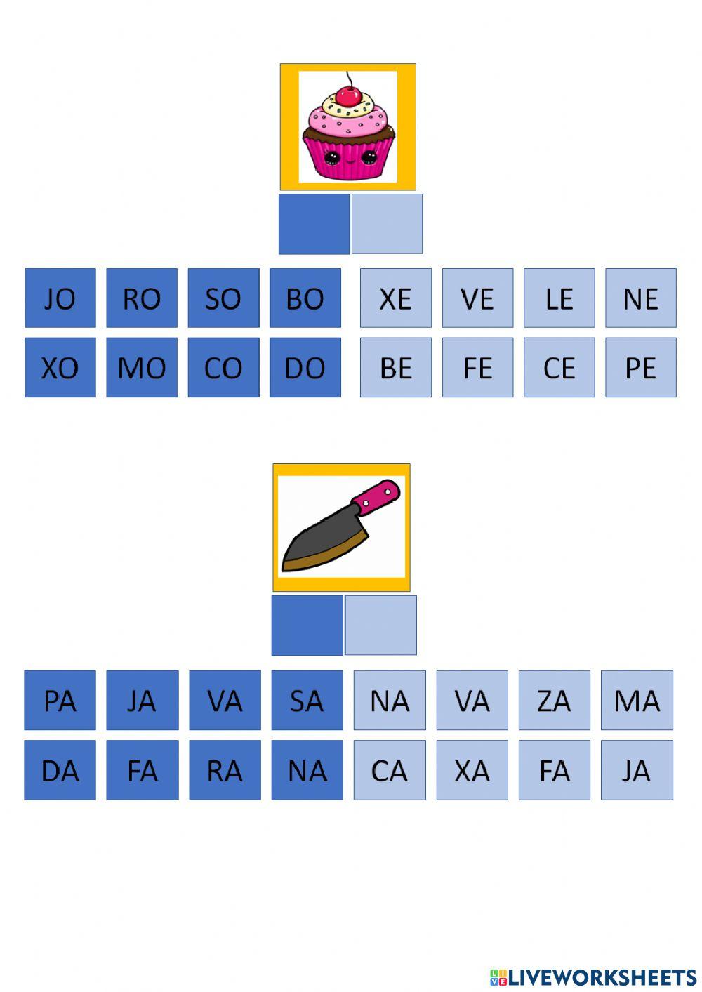 Vamos arrastar as sílabas!