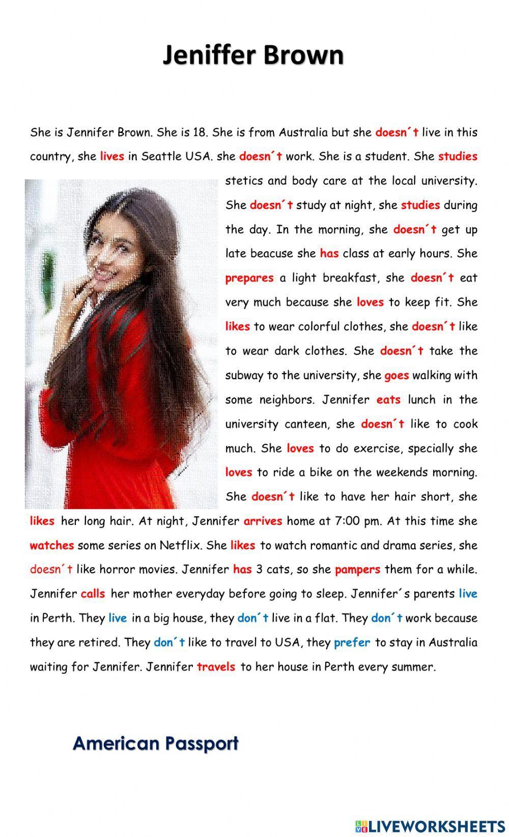 Do and does reading.Amerpassport