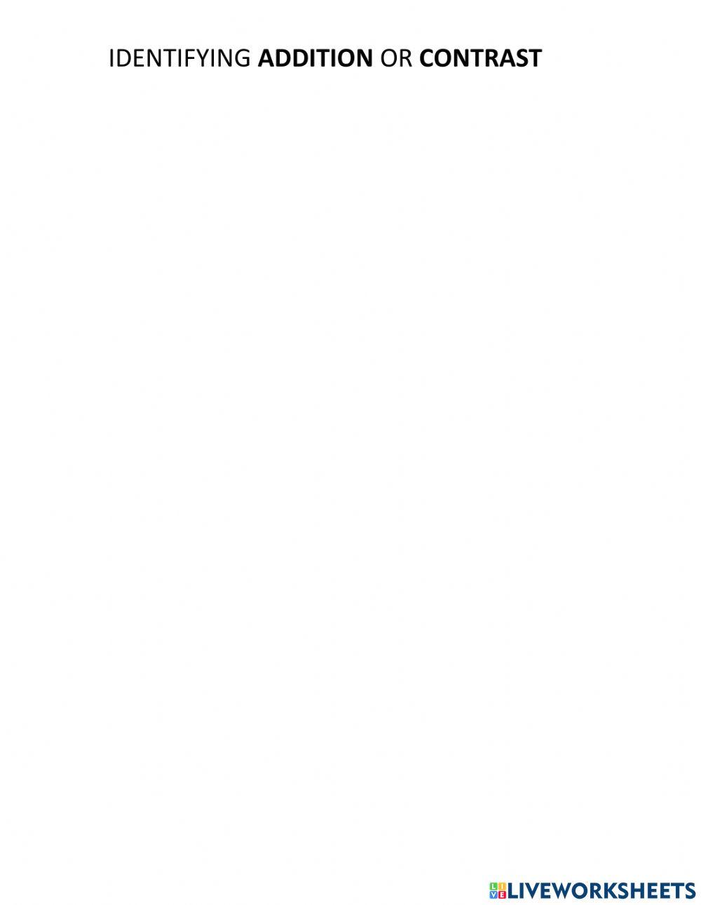 Addition and contrast