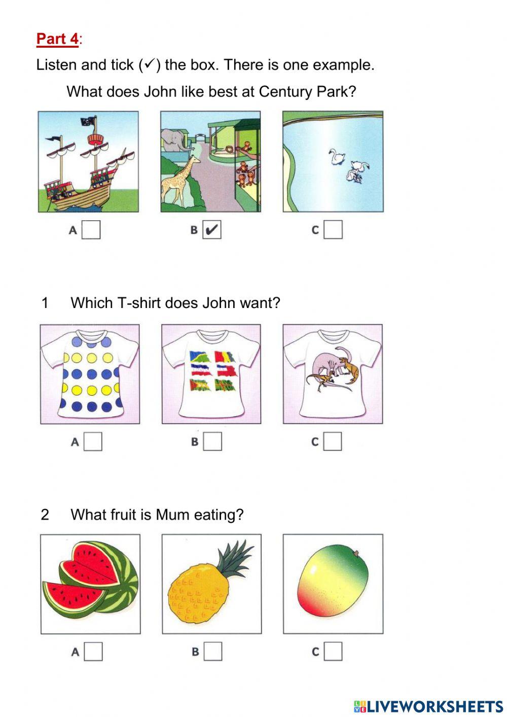 Flyers Listening Practice 24