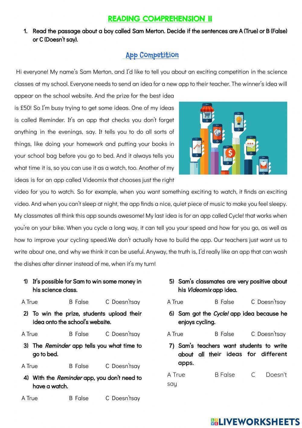 Reading Comprehension II