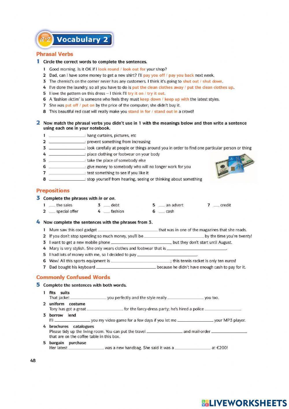 English Download Form 5: Unit 4 page 46&48 worksheet | Live Worksheets