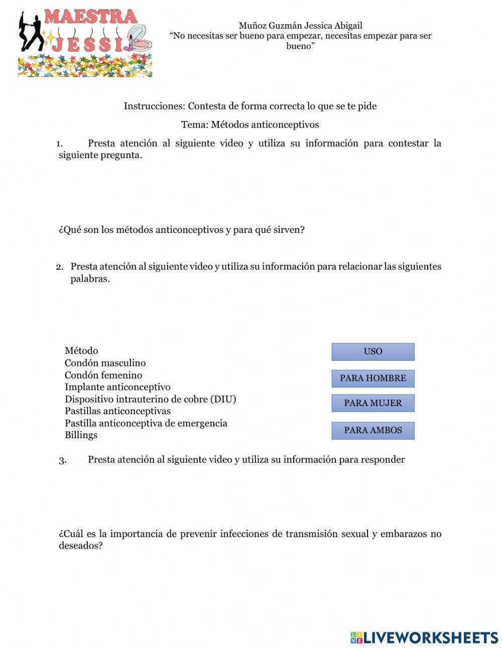 Métodos anticonceptivos