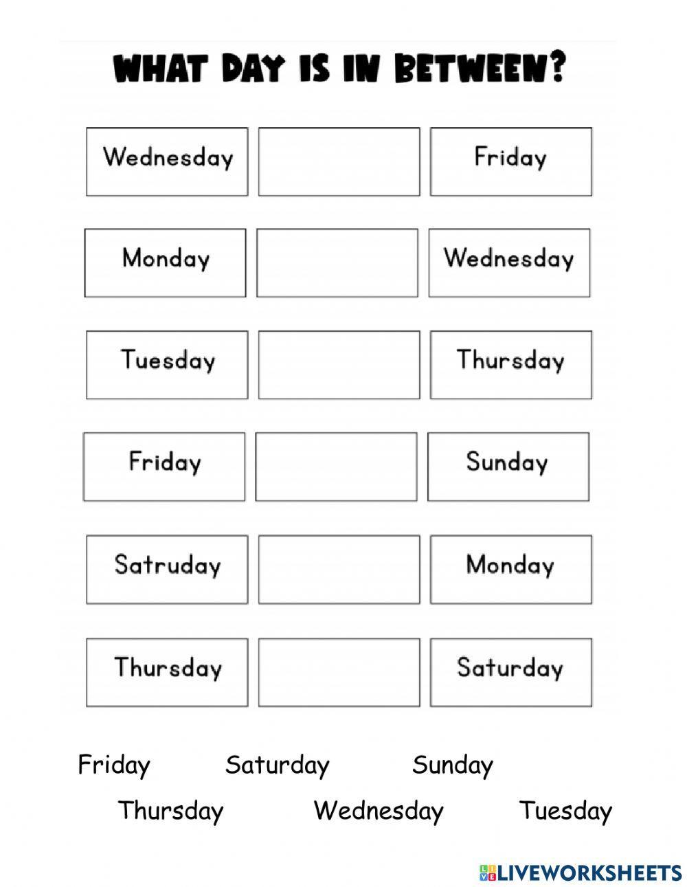 What day is missing? What day is missing?