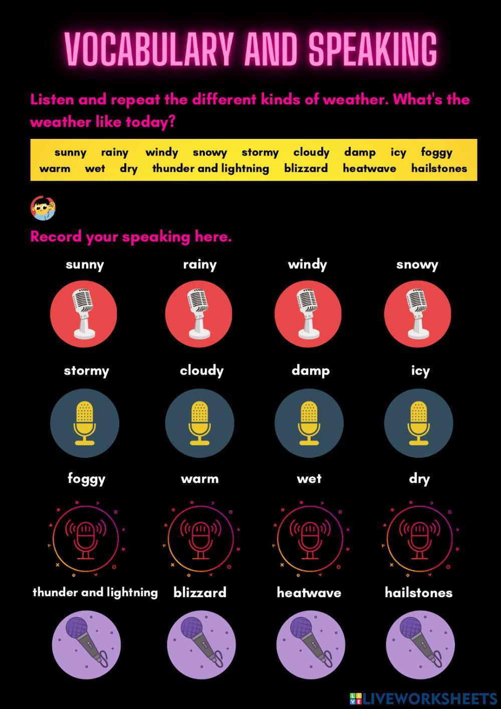 Vocabulary and Speaking - Weather