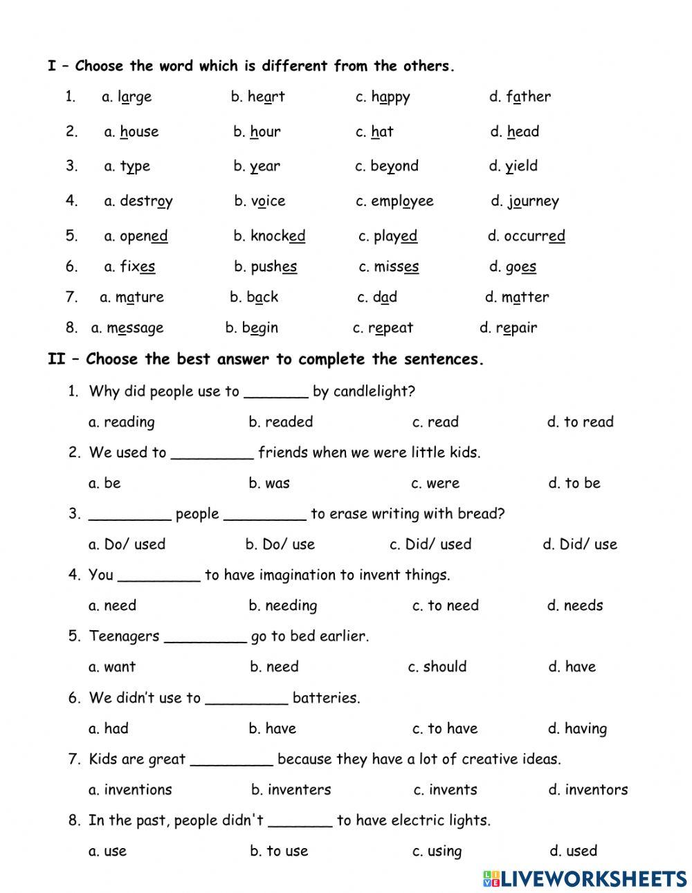 Grade 5 - Review 1 worksheet | Live Worksheets