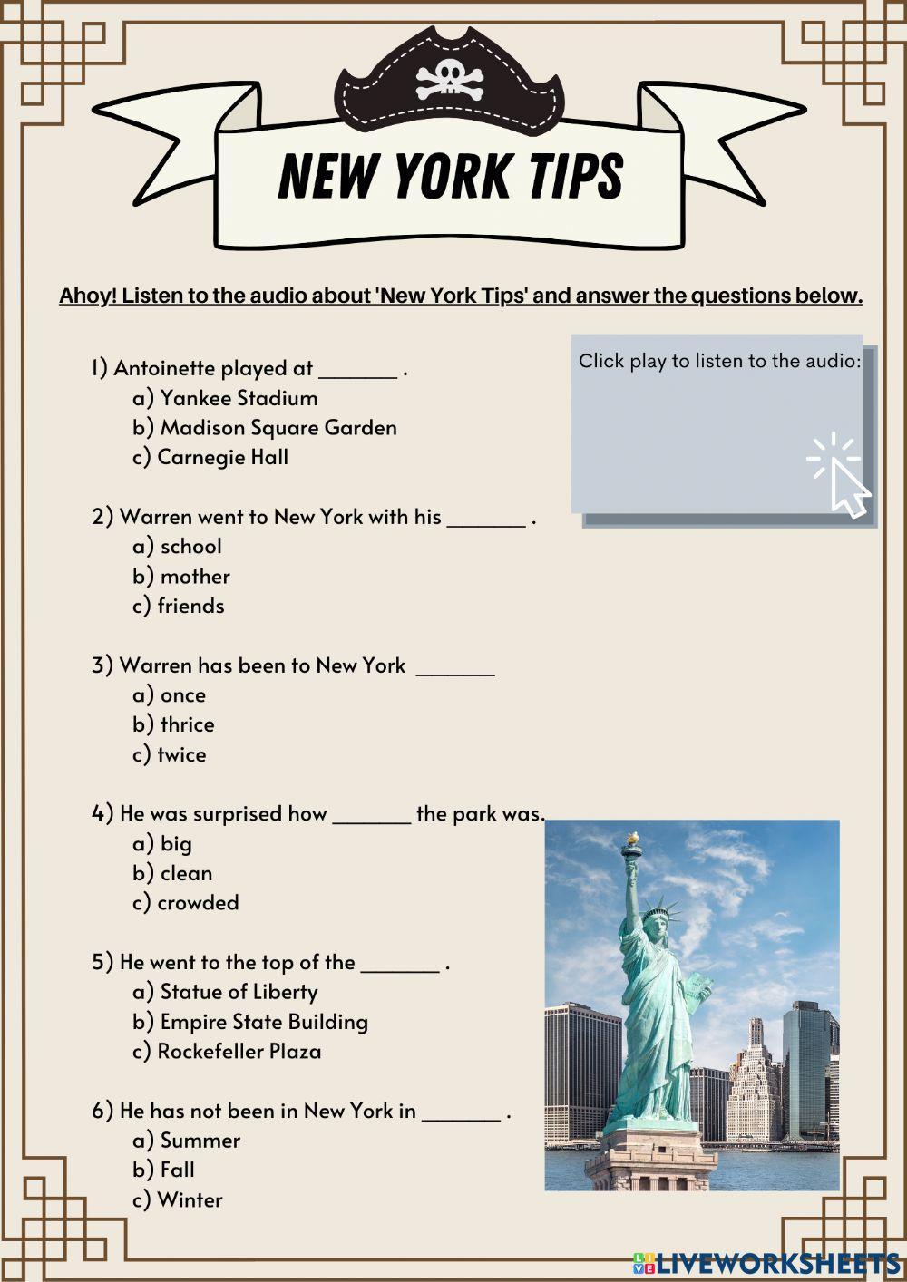 New York Tips 1160996 advancedtomato LiveWorksheets