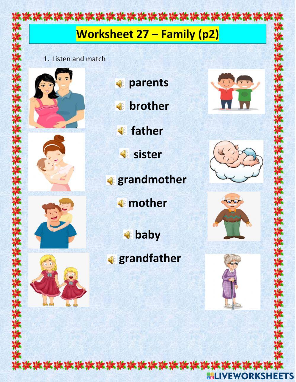 Worksheet 27 - Family (P2)