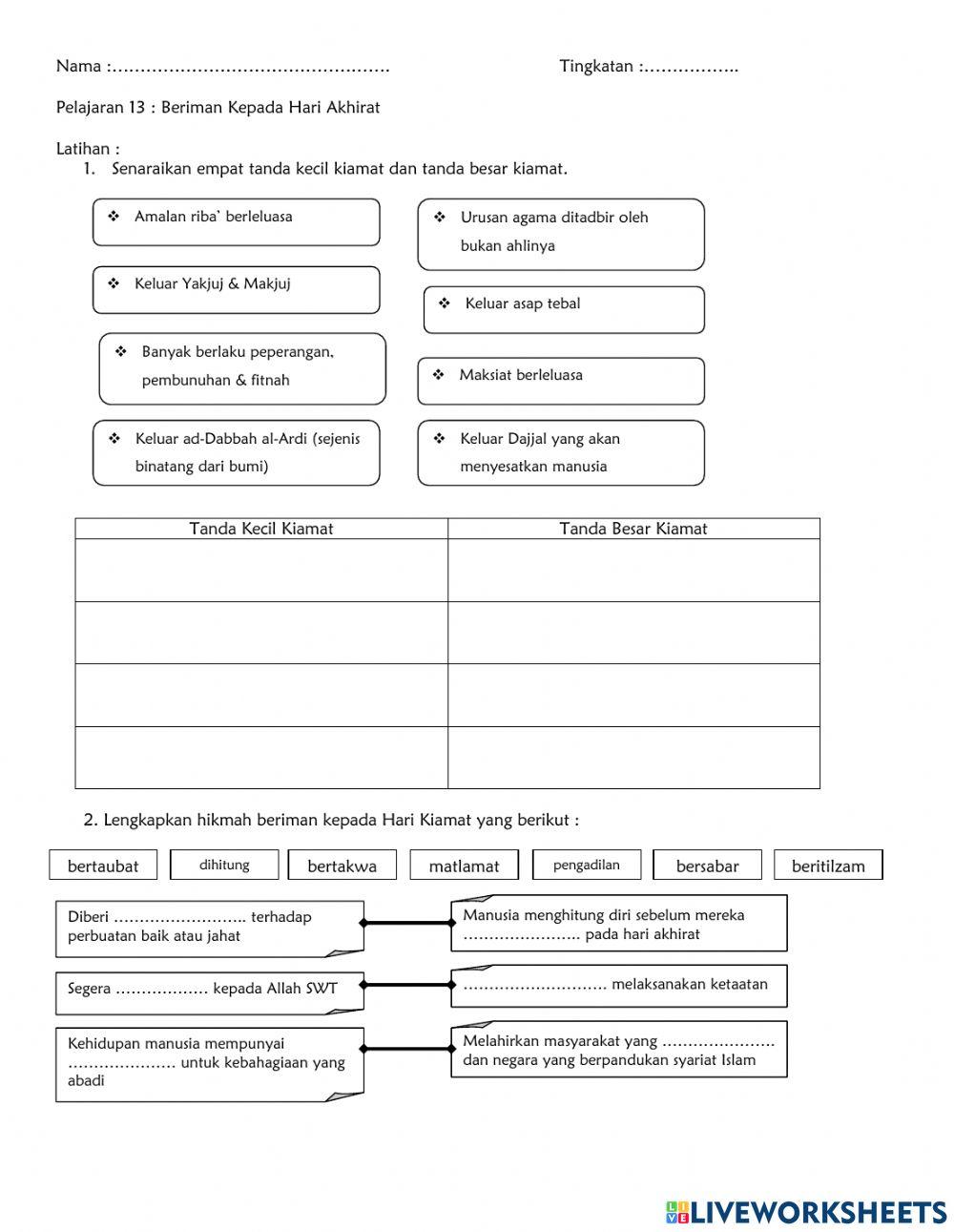 Pendidikan Islam Tingkatan 3