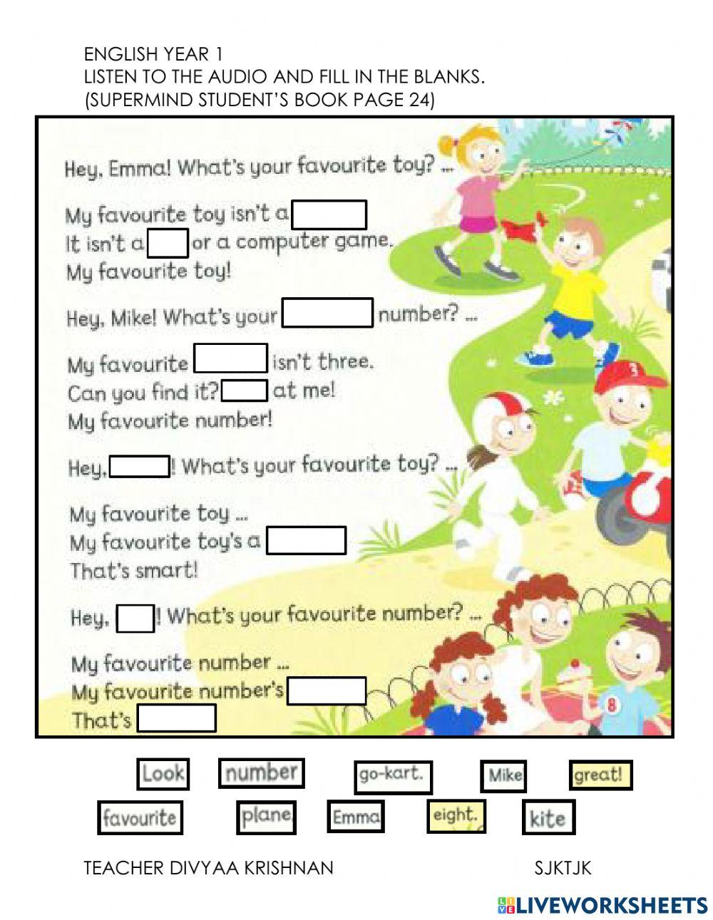 Let's play interactive worksheet for 1 | Live Worksheets