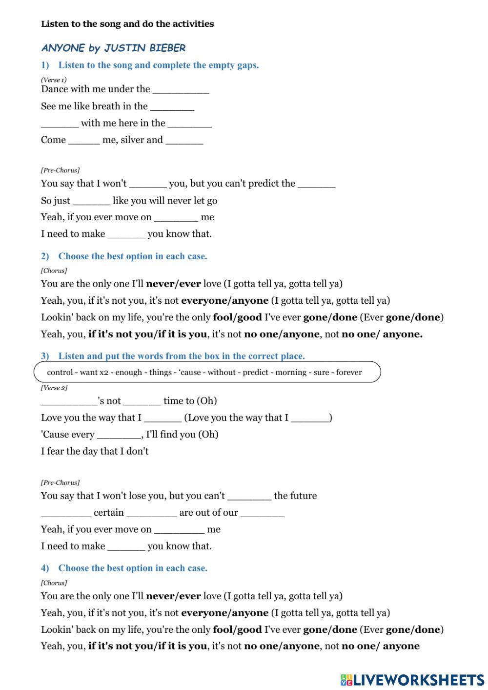 Anyone by Justin Bieber