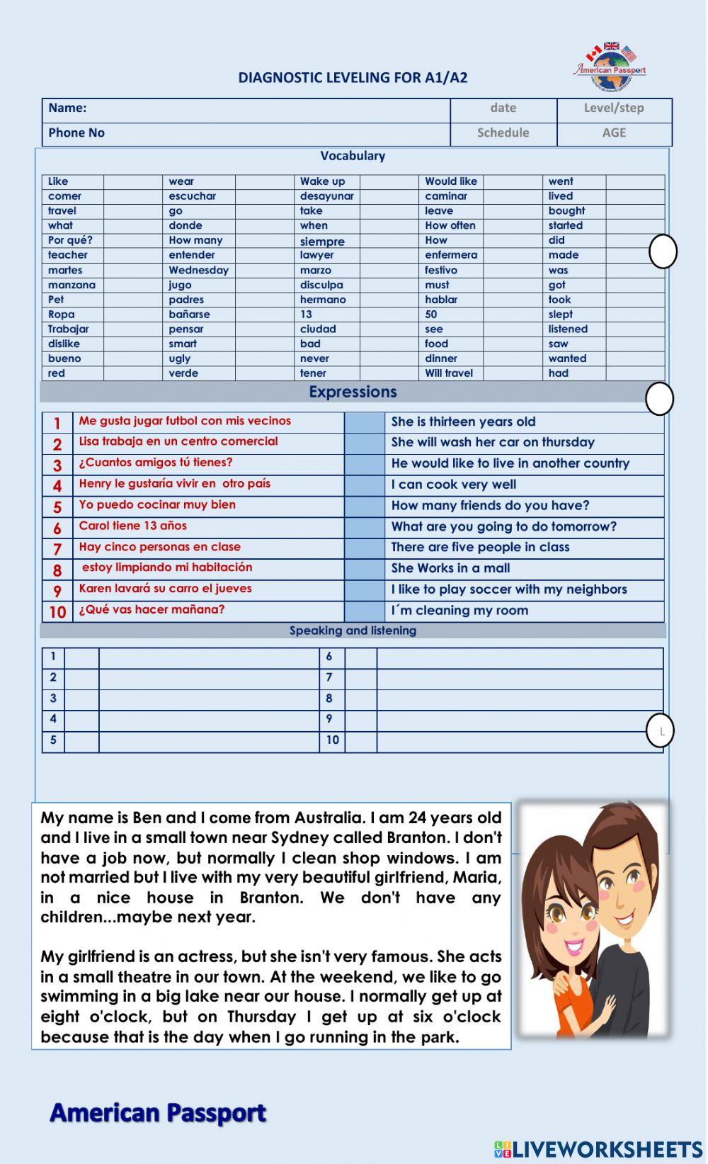 Diagnostic leveling a1.a2