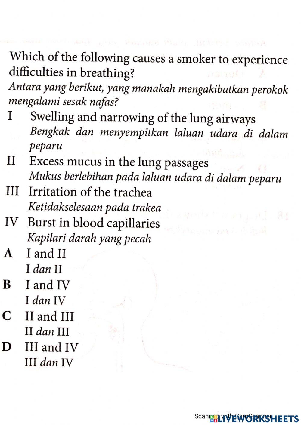 Quiz objektif sistem respirasi biologi t4