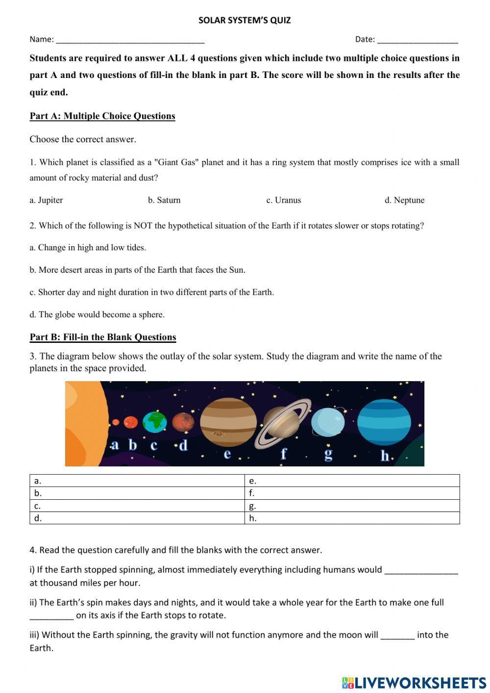 Solar System's Quiz