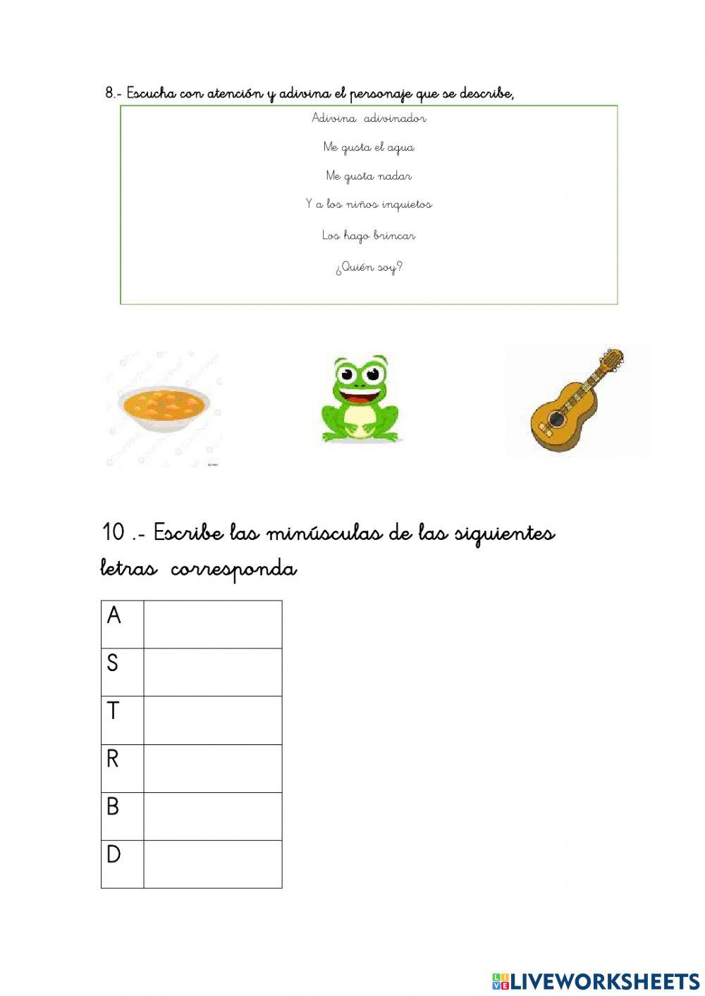 Evaluacion de Tercero de Basica