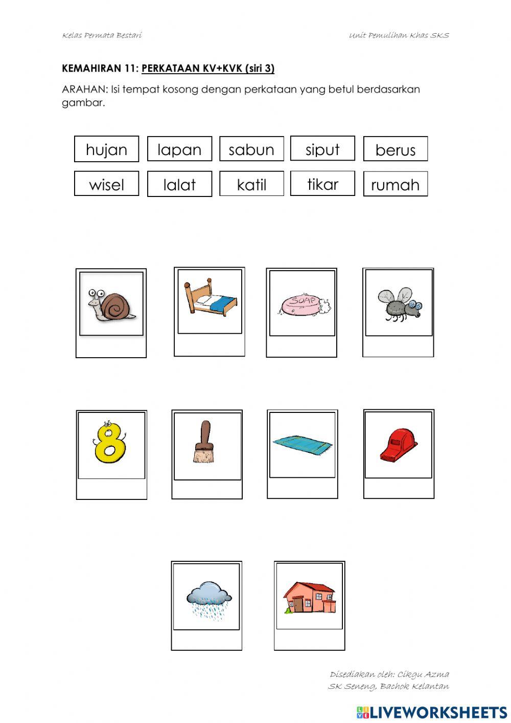 Kemahiran 11: perkataan kv kvk