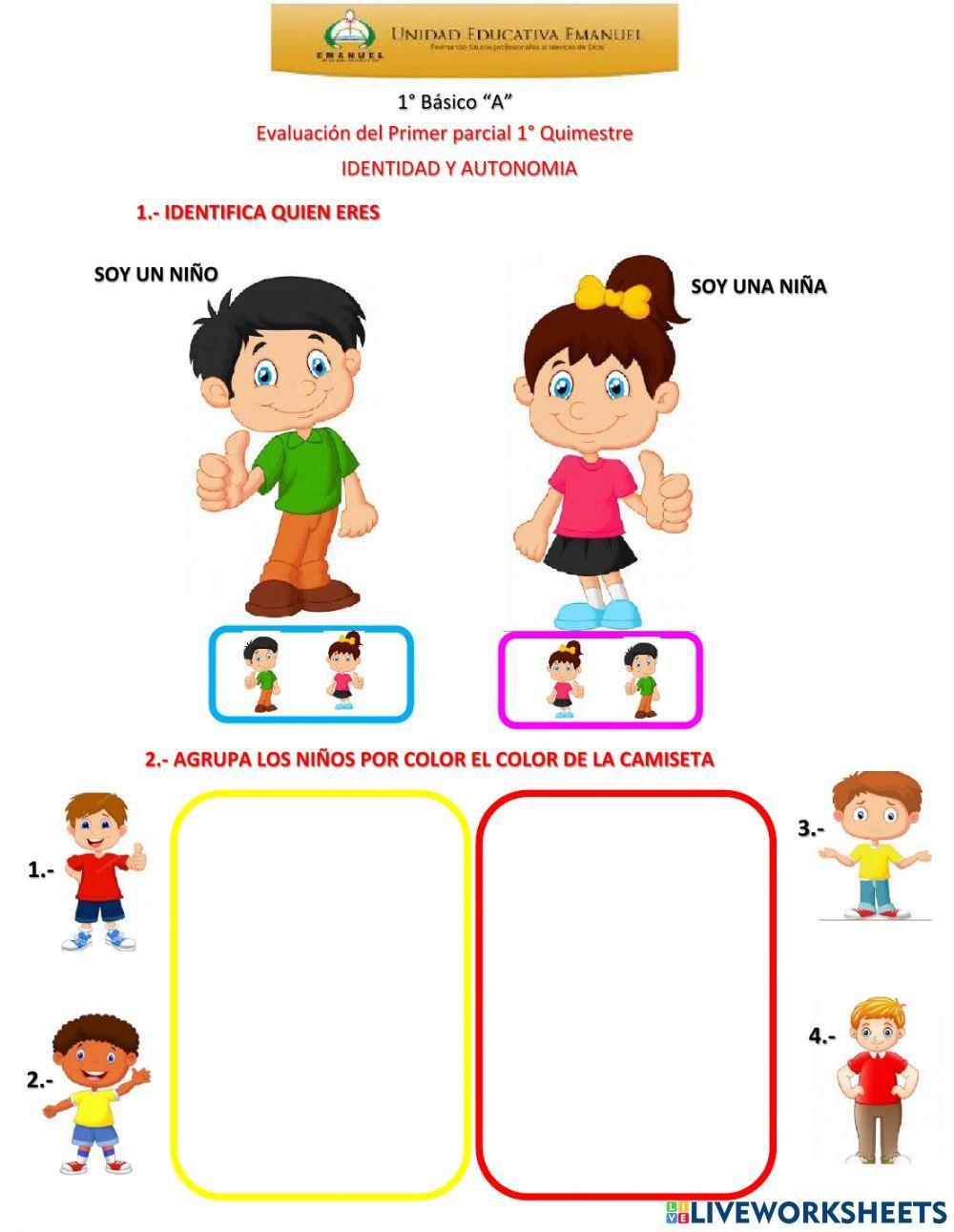 EVALUACIÓN IDENTIDAD 1ER PARCIAL 1ER QUIMESTRE 2021
