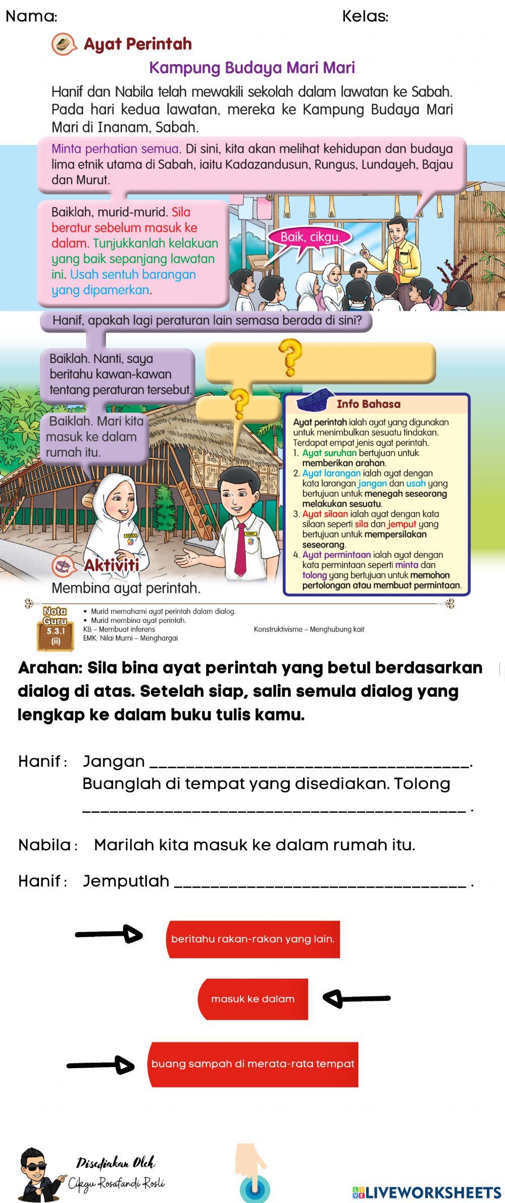 Latihan Ayat Perintah - BM Tahun 3