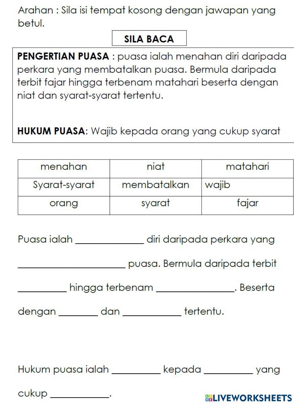 Ibadah : Puasa di Bulan Ramadhan