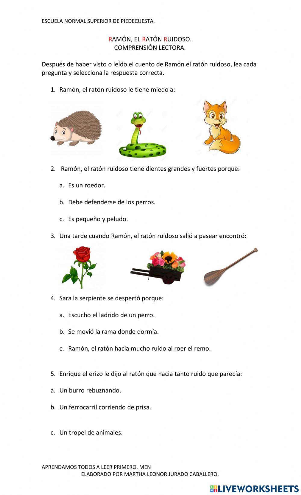 Comprensión de lectura.