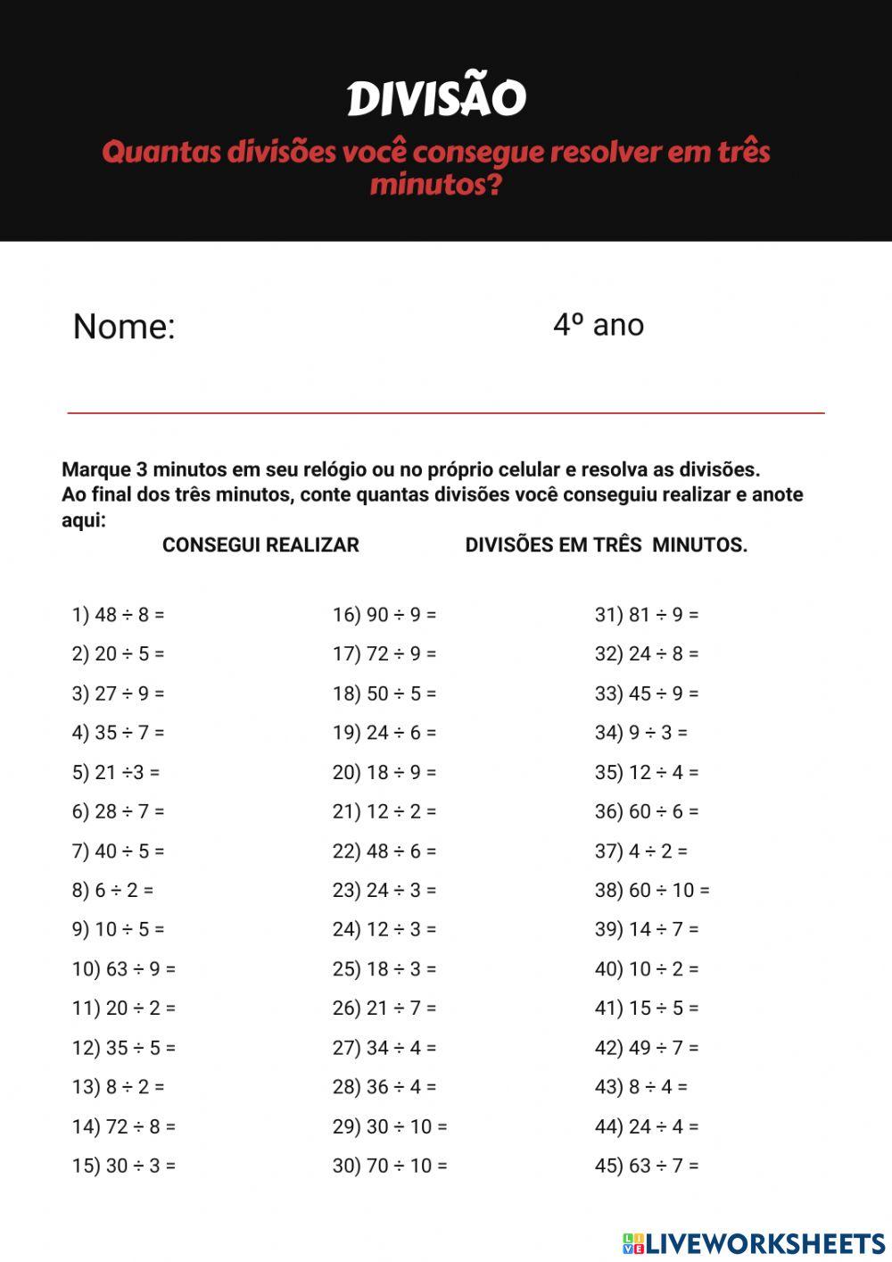 Desafio da divisão II