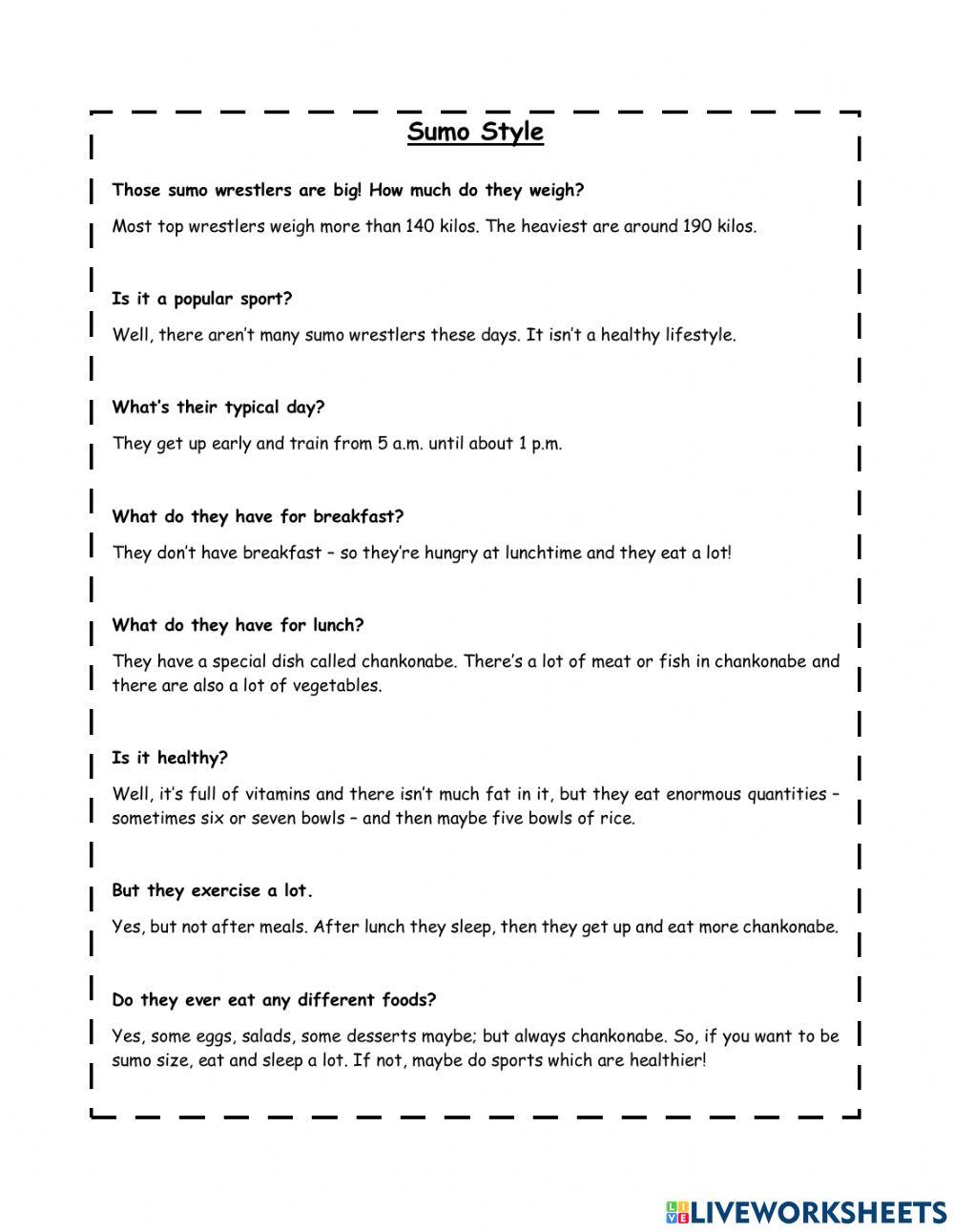 Year 5 Unit 5 Food and health