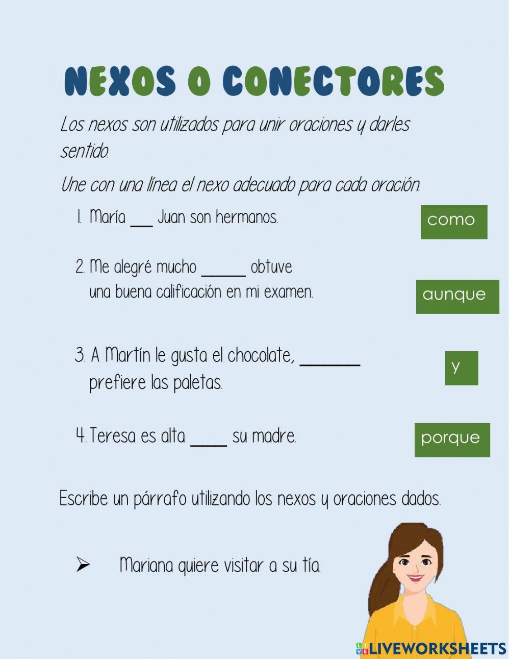 Nexos o conectores Nexos o conectores