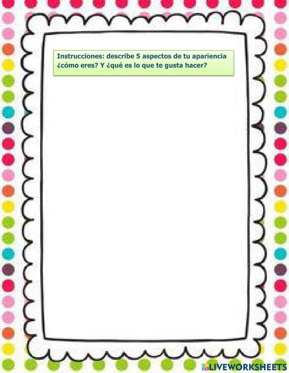 Descripción de lugares o personas