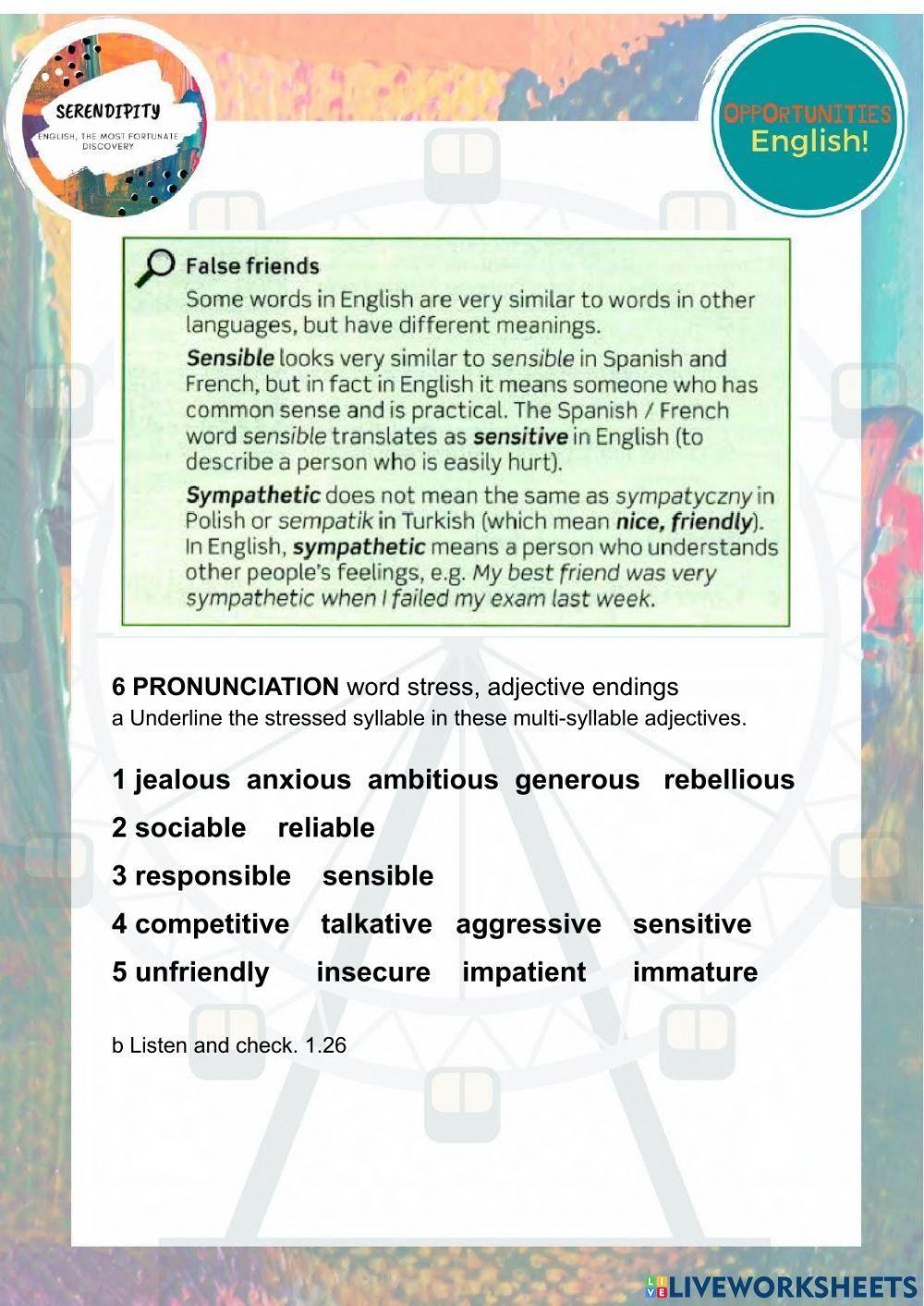 Unit 1B, intermediate, family life (part 2)