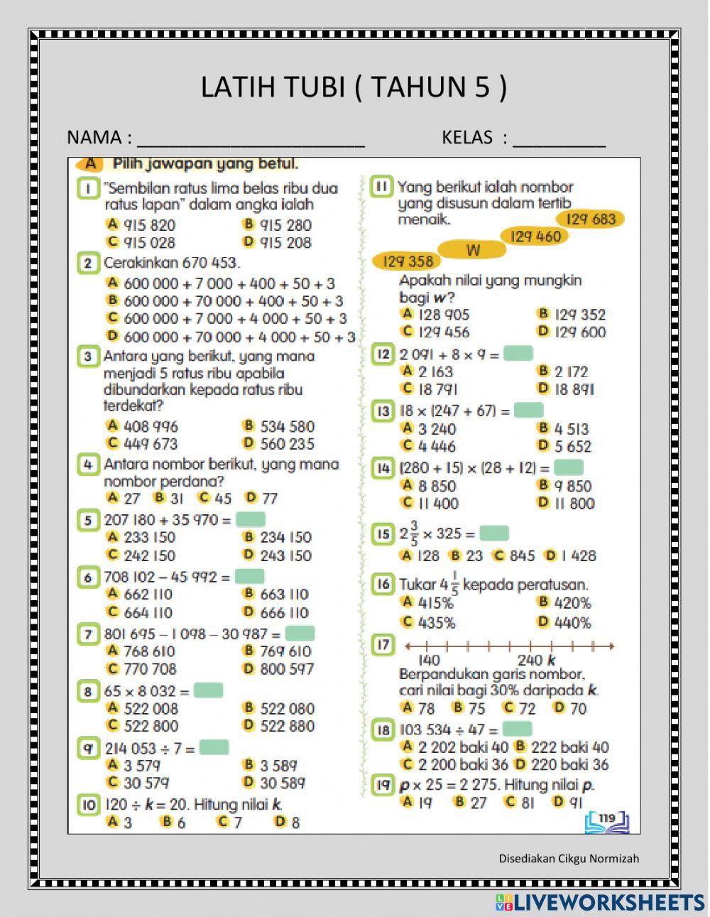 Matematik Tahun 5