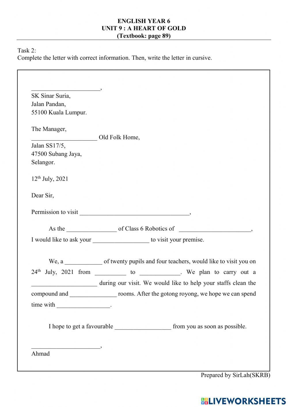 Year 6, Unit 9 (p89) - Writing