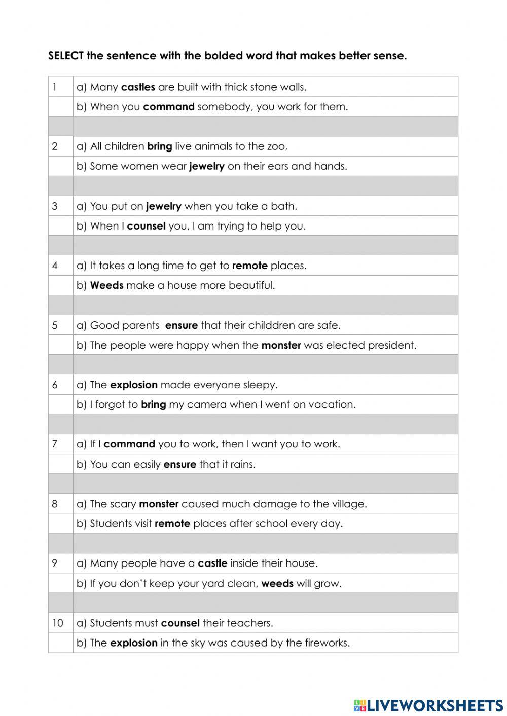 High frequency words - Unit 1