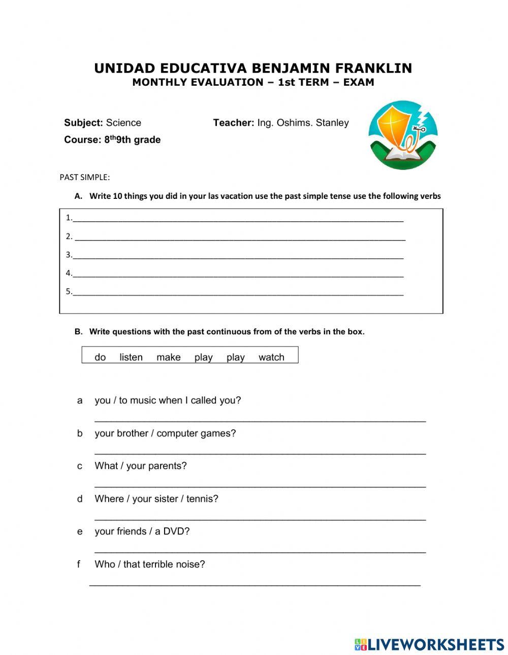 8-9th graders English