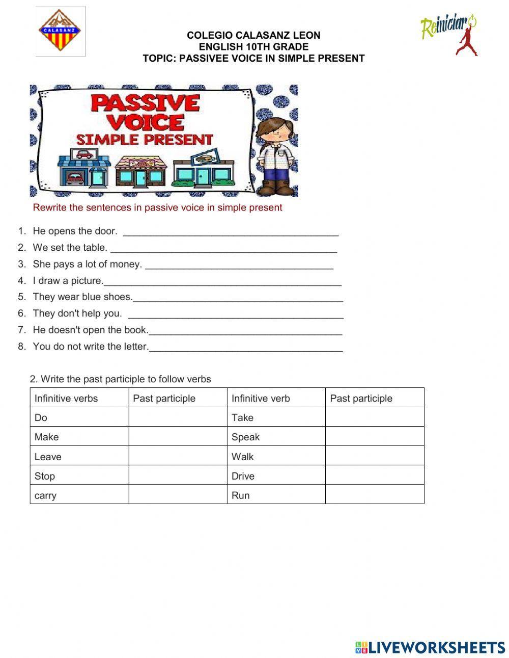 Pasive voice simple present