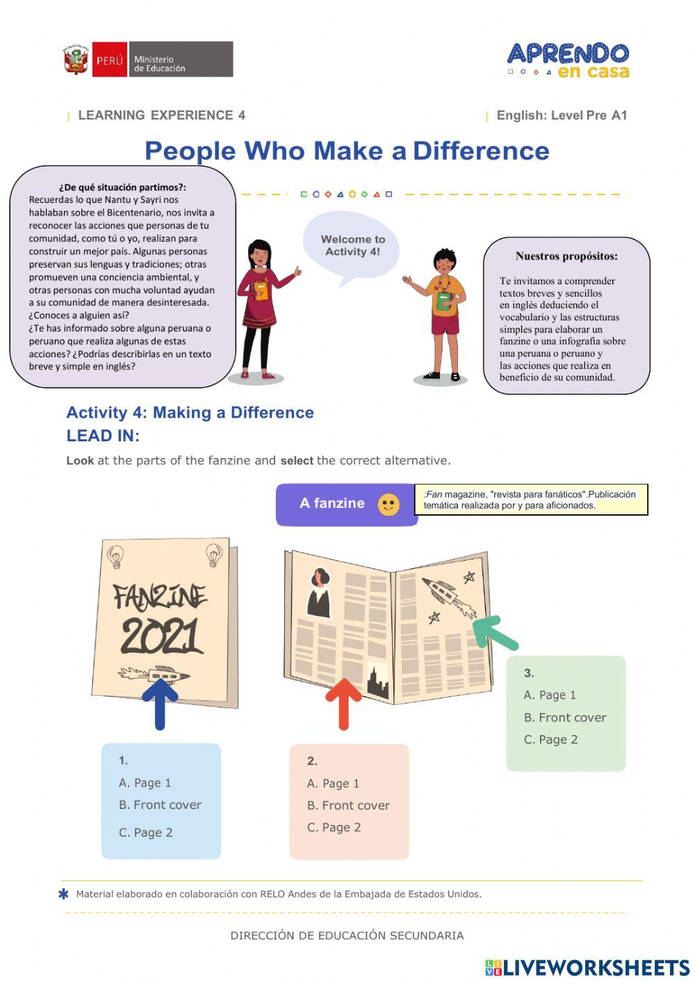 Activity 4: Making a Diference