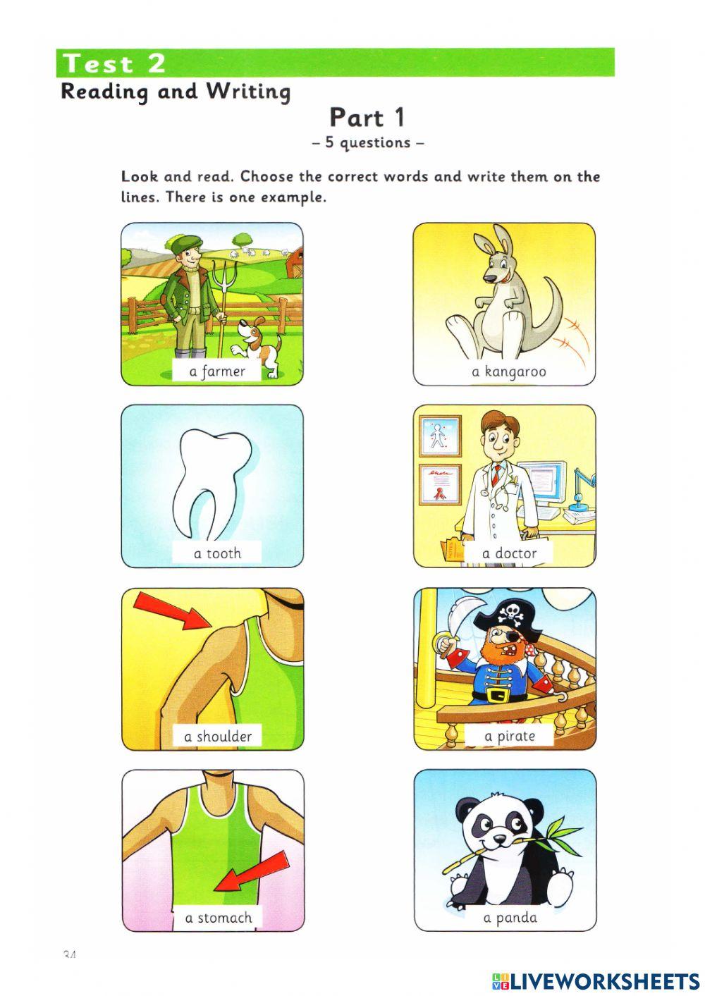 Movers - reading and writing