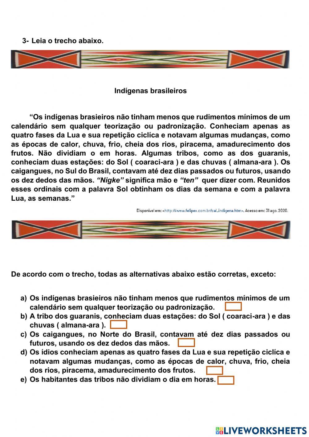 Calendário indígena