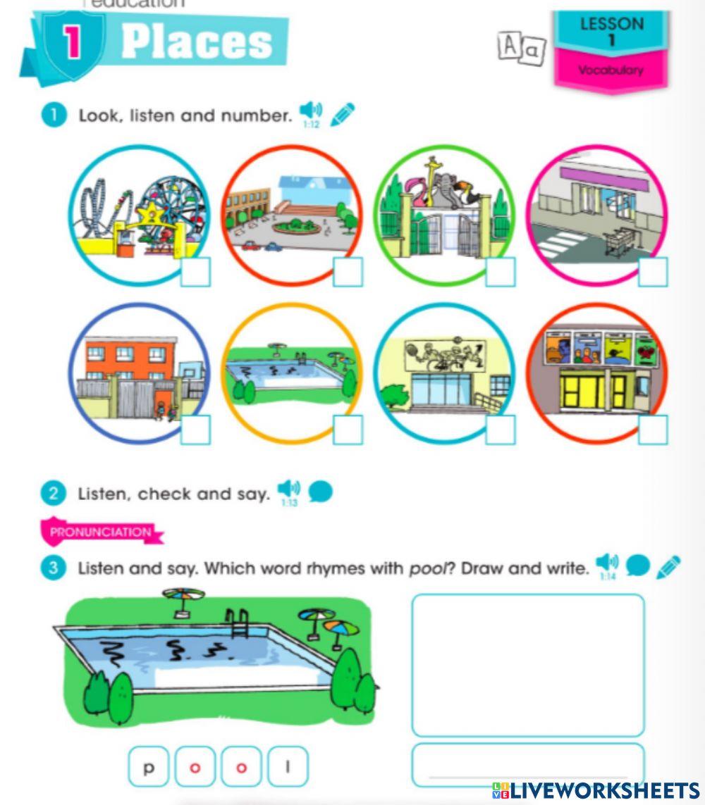 Wah 2 places workbook lesson 1