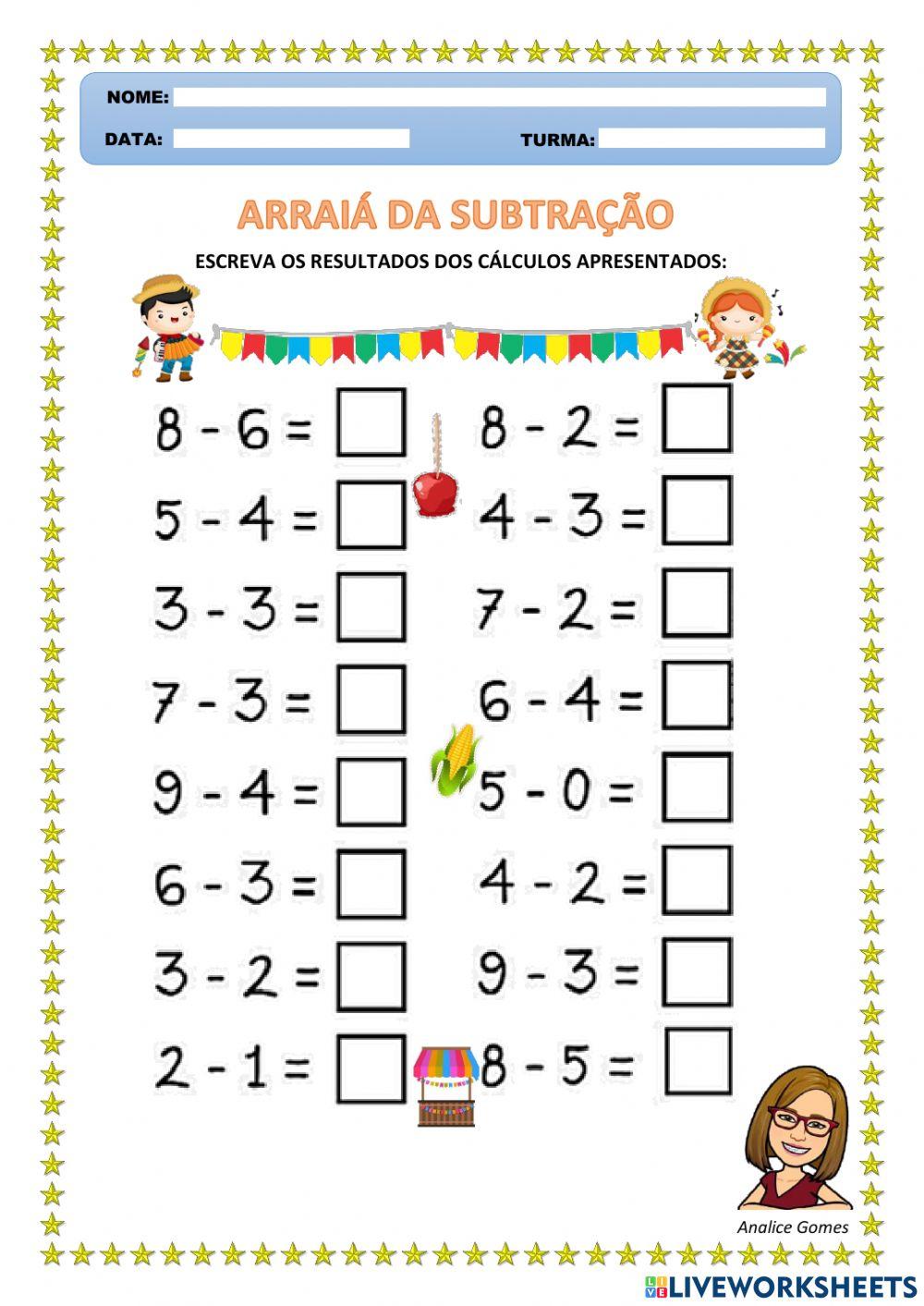 Arraiá da Subtração