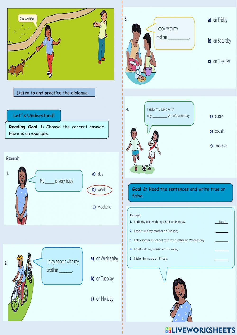 My activities on weekdays