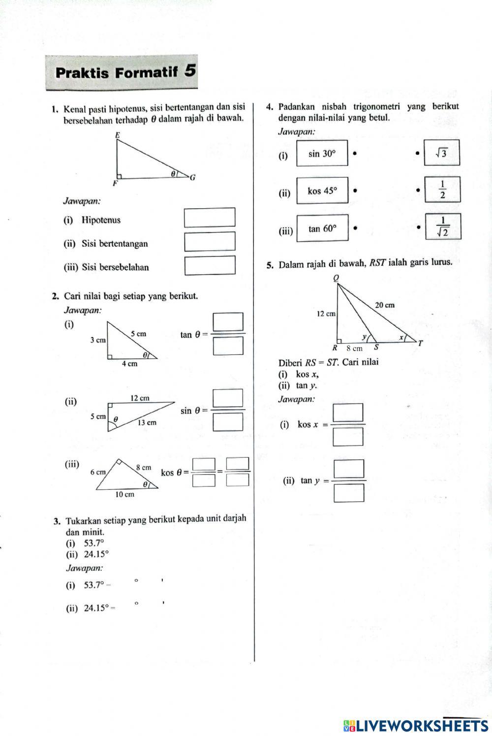 Ujian Formatif 5: Trigonometri