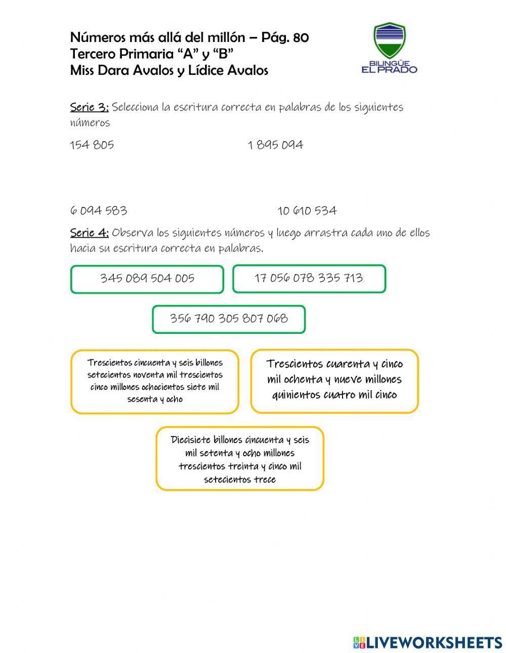 Números más allá del millón