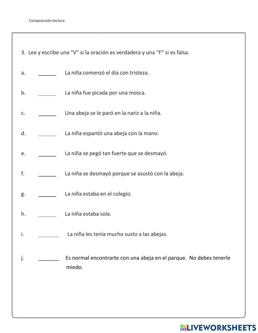 Comprensión de una historieta