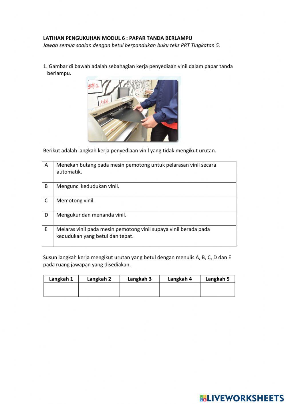 Modul 6 papar tanda berlampu