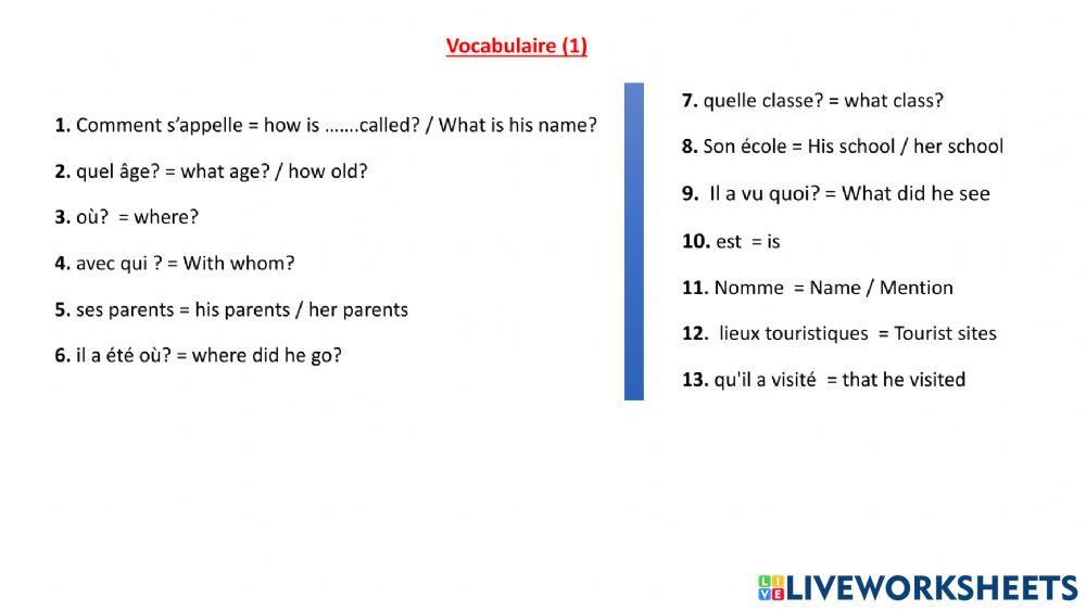 Les vacances d’été