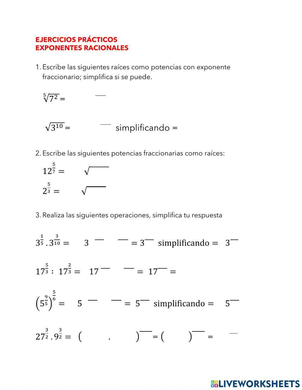 Exponentes Reacionales--