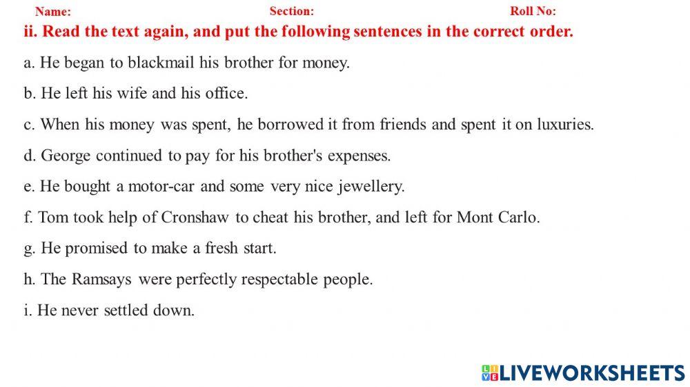 English Grade 10 Unit- 3 Ordering